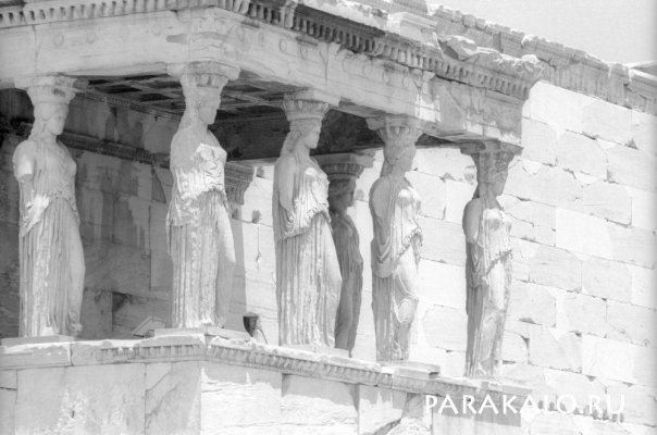 Портик с кариатидами - Эрехтейон, Акрополь, Афины. Греция